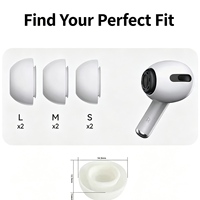 Ujung Telinga Pengganti Silikon Anti-selip dan Peredam Kebisingan Cocok untuk Apple AirPods Pro 2 3 Earphone Nirkabel Ukuran S M L