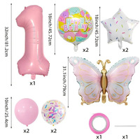 Nouvel ensemble de ballons élégants en aluminium en forme de papillon pour fête d'anniversaire d'enfants, fête des Mères, remise de diplôme, décoration de beignets, photo