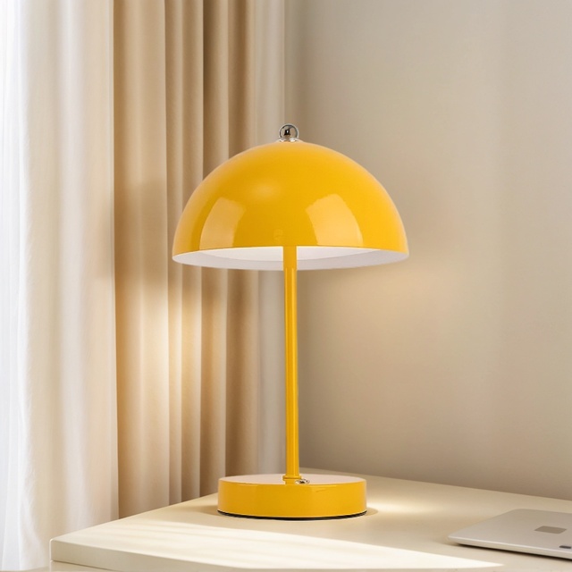 Custom Color USB Rechargeable LED Night Light Table Lamps Touch Control Decorative Bedroom Bedside Cordless Mushroom Table Lamp