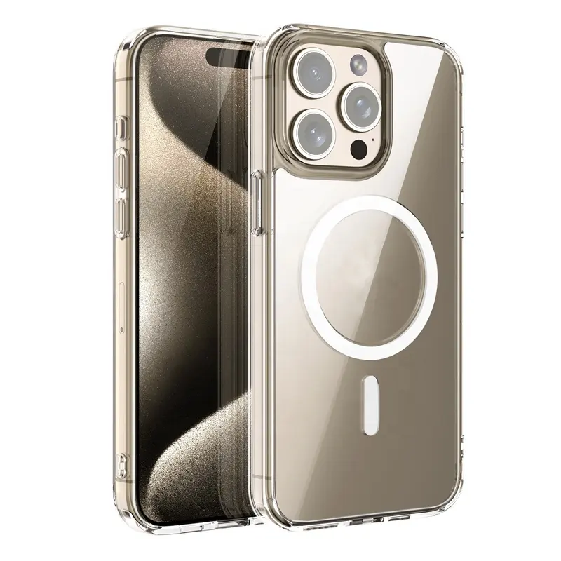 Capa magnética transparente para iPhone 12 Pro Max Série 14 