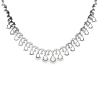 Kalung Choker Wanita Geometris Vintage Mewah Berlian Alami Berkualitas Tinggi Full Paved Rantai Link PT950 270 Batu 18K untuk Pesta