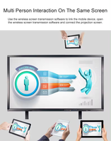 Écran tactile LCD intelligent interactif numérique Full HD 4K de 65/75/86/98/110 pouces, tableau blanc vidéo pour magasin de détail et enseignement
