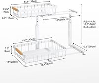 Étagère de rangement en métal en forme de L réglable sous l'évier avec tiroirs coulissants pour cuisine et salle de bain, idéale pour les espaces étroits