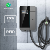 Tipo 1/Tipo 2/GBT/NACS 	 Cargador de Pared para Vehículos Eléctricos de 22 kW Trifásico con DLB OCPP RFID WiFi para Gestión de Flotas de Vehículos Eléctricos, Carga WrightCharge