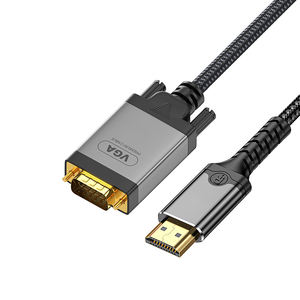 Adaptateur HDTV Full HD 1080P60Hz <span class=keywords><strong>vers</strong></span> <span class=keywords><strong>VGA</strong></span> 0,5m 1m 1,5m 2m 3m 5m <span class=keywords><strong>10m</strong></span> 1920x1080p Mâle <span class=keywords><strong>vers</strong></span> Mâle Câble <span class=keywords><strong>HDMI</strong></span>-<span class=keywords><strong>VGA</strong></span> plaqué or - Product Image 1