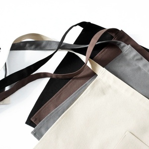 Delantal de lona de medio cuerpo personalizado para cafetería y restaurante estilo sin mangas con logotipo bordado duradero comercio exterior - Product Image 5