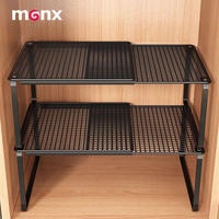 Estante Organizador Apilable y Ajustable para Armario, Divisor de Malla Metálica Expandible para Armario