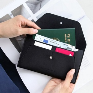 Porta pasaportes coreano largo, porta billetes de viaje, estuche para pasaporte, organizador de documentos y tarjetas bancarias. - Product Image 4