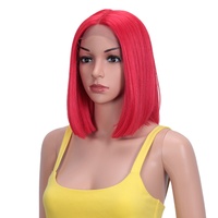 Perruque synthétique à lacet, perruques synthétiques, marque privée, tresse courte, fibre pixie, pas cher, fabrication entièrement mécanique, cheveux crépus, dentelle pour femmes