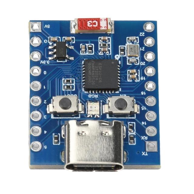 ESP32-C6-TINY Mini Development Board ESP32-C6FH4 WIFI BT Module Type C for Downloading Programs and Debugging