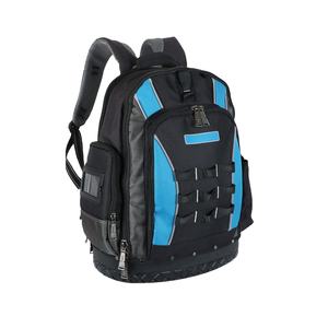 <b>Heavy</b> <b>Duty</b> Blue Tool <b>Backpack</b> with Multiple Compartments Waterproof Electrician Tool Bag for Outdoor Work & Construction Use - Product Image 1