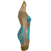 Robe moulante sexy à manches longues avec strass et paillettes, mini-robe de cocktail, robe de soirée, tenue de fête d'anniversaire, vêtements de danse pour femmes