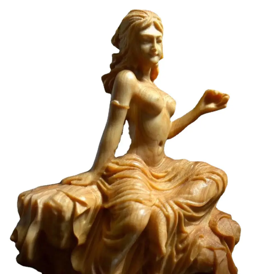 Figurine de bouddha en bois naturel fabriquée à la main Sculpture fine Idol Statue Sculpture éléphant ou peinture célèbre sculpture en bois