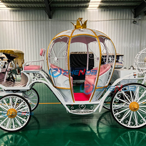 Carruaje Eléctrico ZHENDA de Cenicienta, Blanco, Rosa y Dorado, Carro de Paseo al Aire Libre, Transporte Especial, Carruaje de Calabaza - Product Image 2