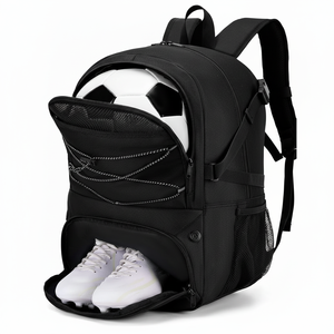 Mochila de fútbol duradera con bolsillo de bola con logotipo personalizado y características de marca para equipos atletas o promociones de clubes - Product Image 1