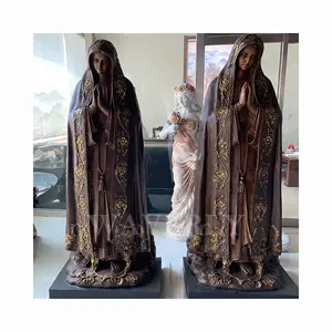 Vida Tamanho Bronze Virgem Maria Estátua Fátima Escultura Maria Fátima Estátua Religiosa Nossa Senhora Fátima Estátua