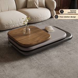 Fasadi cao cấp hiện đại biệt thự phòng khách đồ nội thất sáng tạo không đều hình bầu dục xoay bàn cà phê bằng gỗ cho nhà khác nhau - Product Image 1