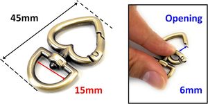 Pcs Heart Keychain Clasps Heavy Duty Swivel Lobster Push Gate <b>Snap</b> Hooks Charms Trigger <b>Clips</b> - Product Image 3