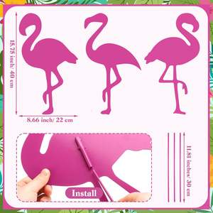 Panneau de cour en métal flamant rose de grande taille au design moderne personnalisé, décoration de pelouse extérieure pour jardin, panneau de sol, faible MOQ - Product Image 5