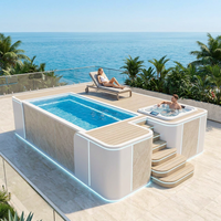 Piscine Conteneur Personnalisée Préfabriquée Modulaire pour Hôtel, Club de Plage, Piscine Hors Sol avec Système de Filtration au Sable
