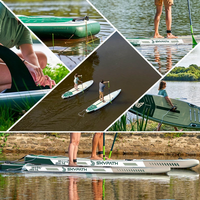 Nouveauté Houyi Planche de paddle gonflable 381 cm (12'6") pour le surf et les sports nautiques