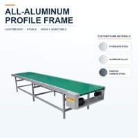 Le cadre en alliage d'aluminium prend en charge l'intégration d'un banc de travail pour capteurs via ce convoyeur à bande avec options de contrôle personnalisées pour la bande PVK.