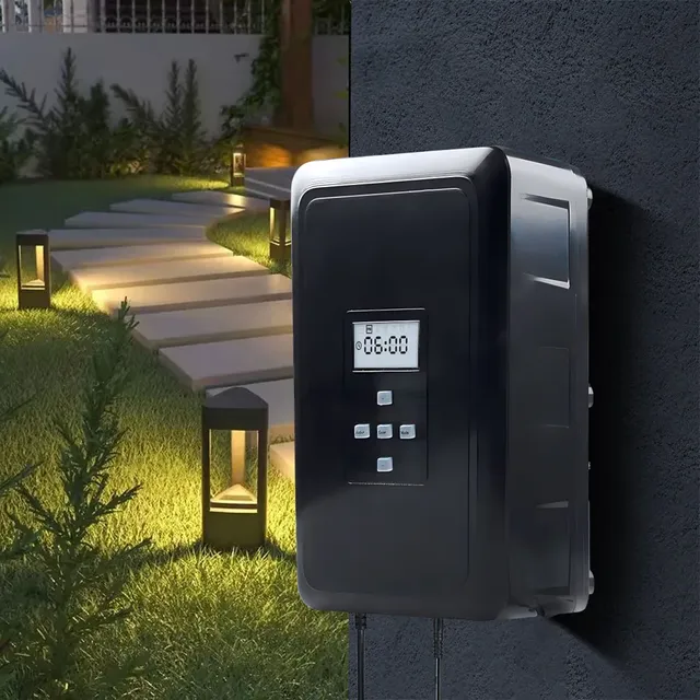 AC12V 200W Low Voltage Landscape Lighting Transformer with Photocell Sensor Landscape Transformer Waterproof for Deck Light