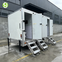 Goeasy Promotion : Remorque Sanitaire de Luxe à 3 Cabines, Toilettes Mobiles Extérieures avec Système Électrique 110V