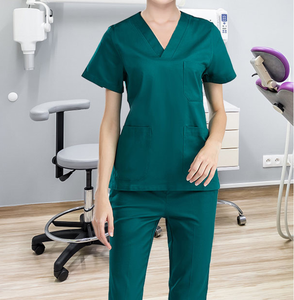 Divise Ospedaliere 100% Cotone Set Uniformi Scrub per Donne Comodi con Scollo a V Abbigliamento da Lavoro per Infermieri Completo a Maniche Corte - Product Image 6