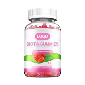 Natural Strawberry Flavor Biotin Gummies Prevent Hair Loss Boost Immunity Anti-Aging Pregnancy Support Biotin Gummies