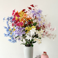 Bulk Kunstmatige Cymbidium Orchideeën Lila Zijden Bloemen Boerderijhuis Slaapkamer Eettafel Decoratie Bruiloft DIY Bloemstuk