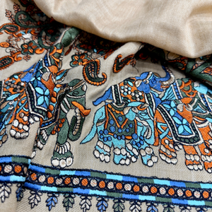 Luxury Machine Embroidered Scarves Stoles Traditional Designer Fashion <b>Shawl</b> Soft Elegant Custom Factory Direct Supply - Product Image 6