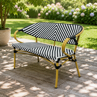 Chaises longues en rotin commerciales pas chères, chaise en aluminium, canapé de café, imperméable, style français, pour toutes les saisons, pour restaurant, boutique, bar