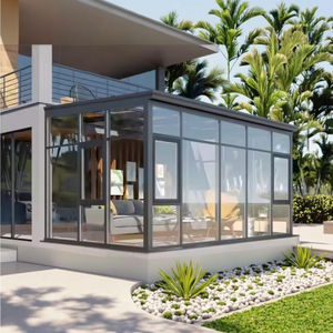 Profilé d'extrusion d'aluminium préfabriqué moderne en verre pour maison de jardin adossé à un solarium préfabriqué pour hôtels appartements à plat incliné - Product Image 5