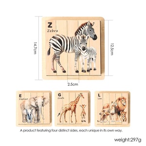 Puzzle 3D en bois pour l'éveil et l'éducation précoce, panneau d'identification des animaux pour bébés, planche à saisir pour la reconnaissance des animaux, en bois - Product Image 4