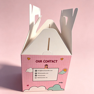 Boîtes d'emballage alimentaire portables en carton recyclé avec fenêtre pour pâtisserie, desserts, cadeaux, friandises, anniversaires et mariages - Product Image 6
