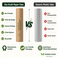 Tube de rouge à lèvres en papier kraft écologique résistant à l'huile, emballage en carton pour gloss à lèvres, stick déodorant, boîte cosmétique