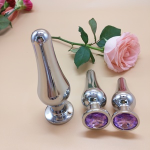 Bouchons anaux vaginaux en métal <span class=keywords><strong>3D</strong></span> S/M/L pour femmes - Jouets sexuels BDSM imperméables - Product Image 2