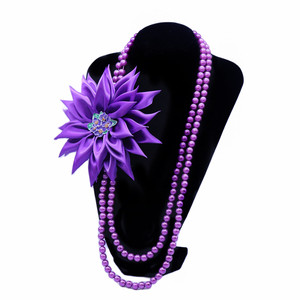 Attrayant magique <span class=keywords><strong>Afro</strong></span> filles perle fleur collier émail métal violet africain DST NCNW sororité collier - Product Image 6