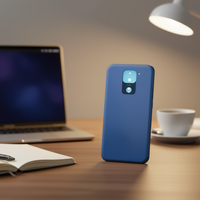 Coque de téléphone portable de remplacement en PC antichoc de couleur bleue pure pour Redmi Note 9 et Redmi 10X 4G, sans support, sans artisanat spécial