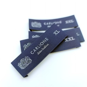 Custom logo <b>Clothes</b> Tagger White Name Size Labels Woven Neck Labels Garment Accessories <b>Tags</b> for Clothing - Product Image 1