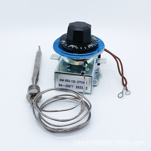 Interrupteur à température contrôlée Zsgd 5000-813 30A 125-277VAC 60-250F avec protection contre la surchauffe, capuchon en aluminium - Product Image 2