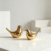 Figurine de girafe en céramique plaquée or, ornement de table moderne et luxueux pour le salon, étagère, décoration de la maison, cadeau