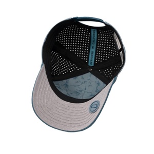 OEM Custom Mesh Perforated Hat Logo 5 <b>Panel</b> Slightly Curved Brim Snapback Waterproof Rubber <b>Patch</b> Golf Cap - Product Image 4