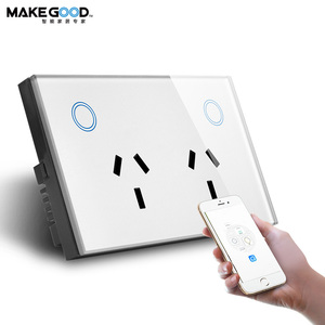 Makegood Smart life 10A US/AU standard SAA App Control <span class=keywords><strong>Power</strong></span> Metering tuya wifi double <span class=keywords><strong>power</strong></span> <span class=keywords><strong>point</strong></span> avec commande vocale - Product Image 1