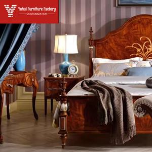 Muebles de Dormitorio Británicos y <span class=keywords><strong>Cama</strong></span> Matrimonial de Madera Maciza <span class=keywords><strong>Estilo</strong></span> Americano, <span class=keywords><strong>Cama</strong></span> Doble para Dormitorio Principal - Product Image 3