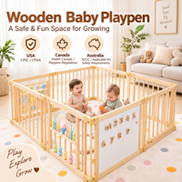 Parc de jeu pliable en bois pour bébé, portable, facile à assembler, taille et couleur personnalisables pour bébés, tout-petits, maison et garderie