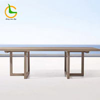 Ensemble table et chaises de salle à manger d'extérieur moderne et de luxe Mobilier d'hôtel en teck pour l'extérieur Villa Salon