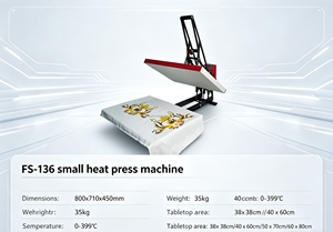 Máquina de Prensa de Calor Semiautomática de 40*60cm FS-136, Pequeña Máquina de Transferencia de Calor <span class=keywords><strong>con</strong></span> Apertura Automática y Cajón - Product Image 5