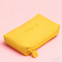 Design personnalisé Nouveau sac à cosmétiques en néoprène matelassé Pochette à maquillage à la mode avec fermeture éclair Trousse de toilette lavable Orange d'été